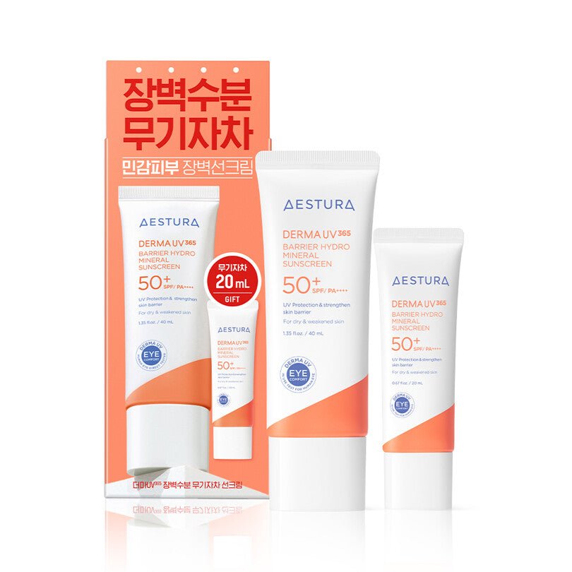 AESTURA Derma UV365 Barrier Hydro Mineral Sunscreen 40ml Set (+20ml)_Suncare_#product_Daeun