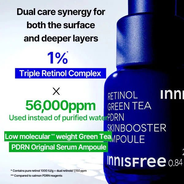 INNISFREE_PDRN Retinol Green Tea Skin Booster Ampoule 25ml +15ml (+My Melody)_#Korean Skincare