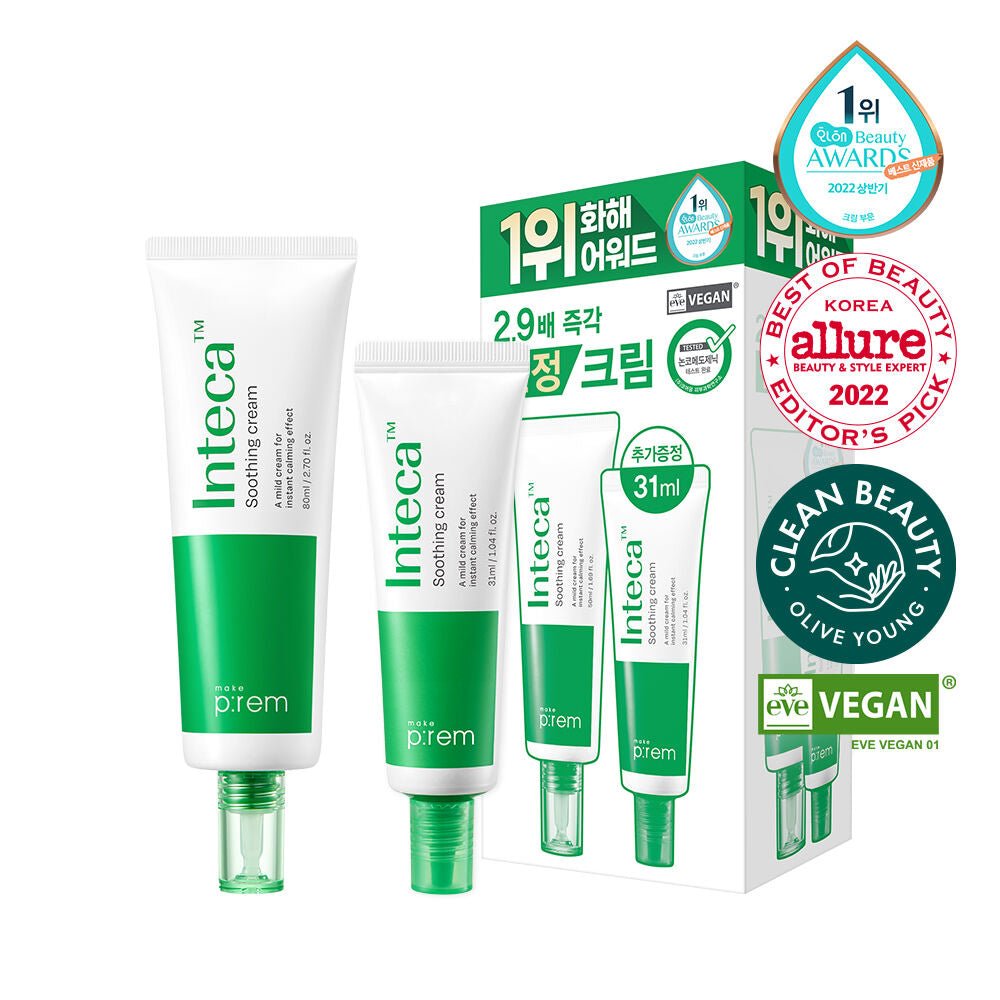 makeprem Inteca Soothing Cream 70ml Set (+Cream 31ml+Pad 2P*2ea)_Skincare_#product_Daeun