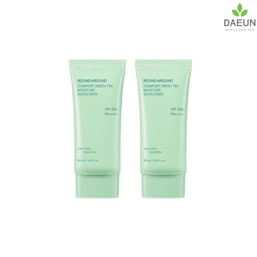 ROUND A'ROUND Comfort Green Tea Moisture Sunscreen 50mL 1+1 Special Set_Sunscreen_#product_Daeun