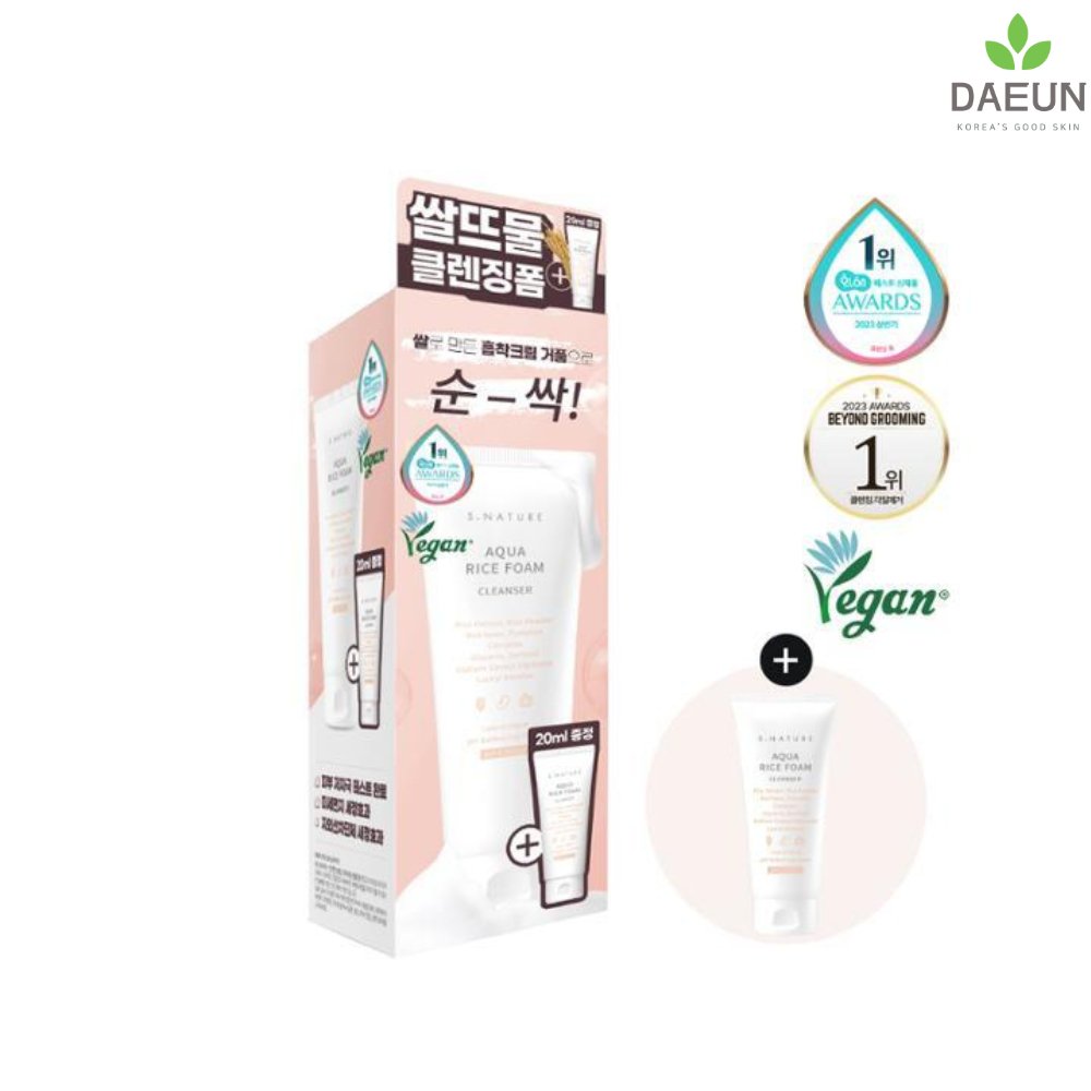 S.NATURE Aqua Rice Mild Acidic Foam Cleanser 160mL Special Set (Special Gift: 20mL)_Cleansers_#product_Daeun