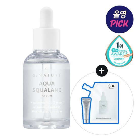 S.NATURE Aqua Squalane Serum 50mL (+50mL Refill + Moisturizing Cream 10mL) | Koreanskincare