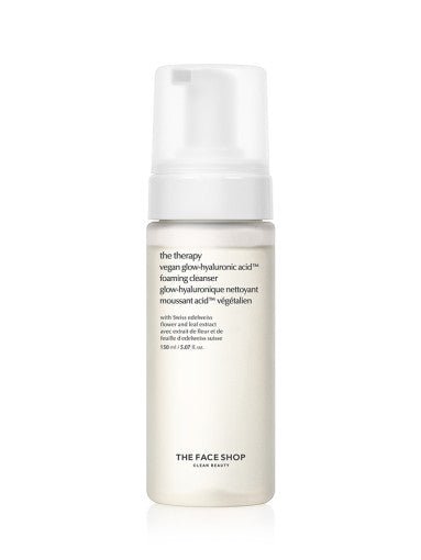 The Face Shop The Therapy Vegan Glow Hyaluronic Acid Foaming Cleanser 150ml | Koreanskincare