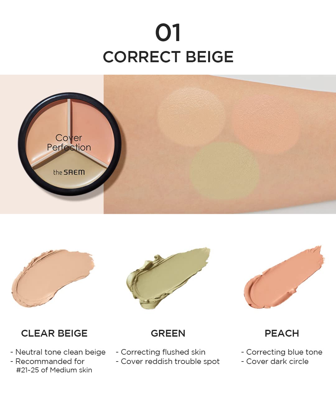 THE SAEM_Cover Perfection Triple Pot Concealer_Koreanskincare