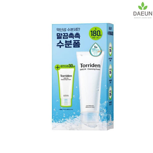 Torriden Dive - In Low Molecule Hyaluronic Acid Cleansing Foam 150mL Special Set (+30mL)_Cleansers_#product_Daeun