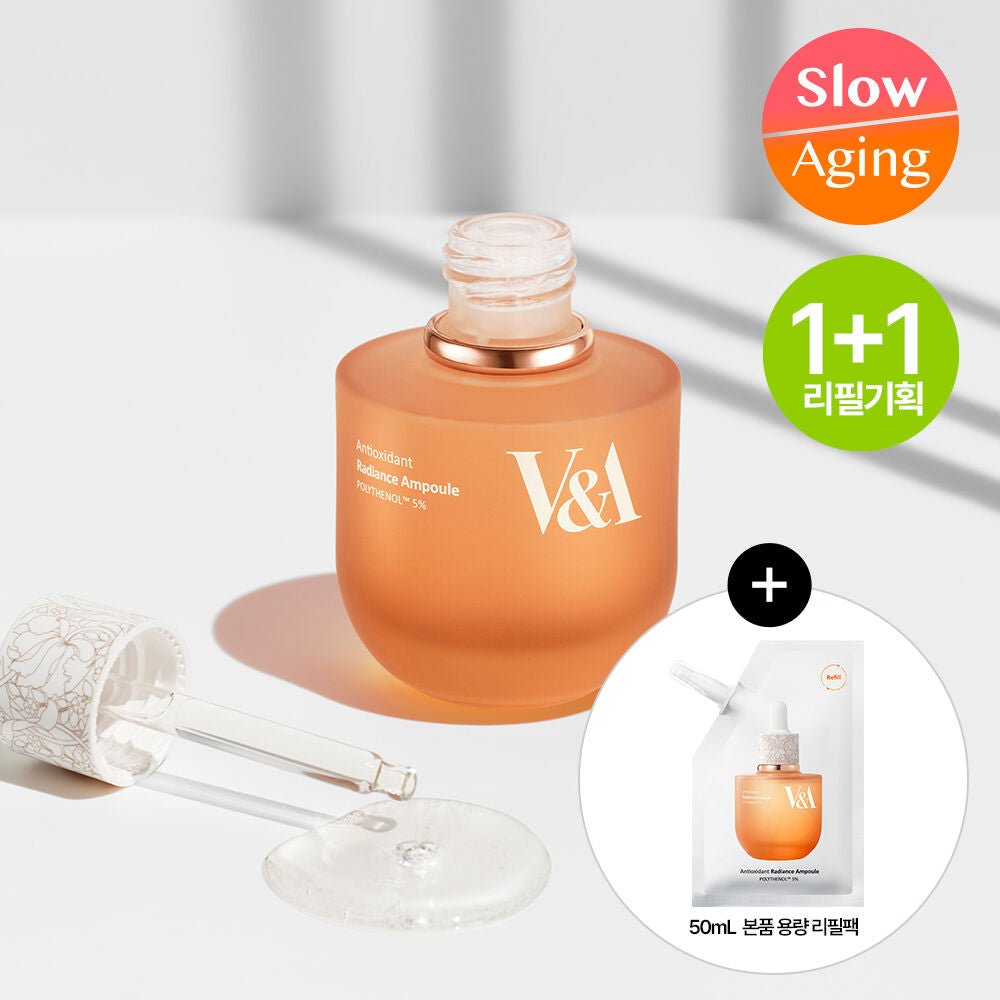 V&A BEAUTY 抗酸化ラディアンス アンプル 50mL 詰め替えセット (+50mL 詰め替えパック) | Daeun の韓国スキンケア  – Koreanskincare