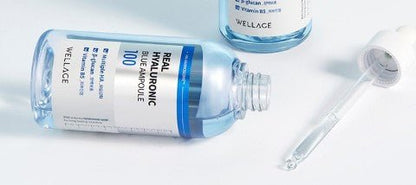 Wellage Real Hyaluronic Blue Ampoule, 100ml, 1 Piece | Koreanskincare